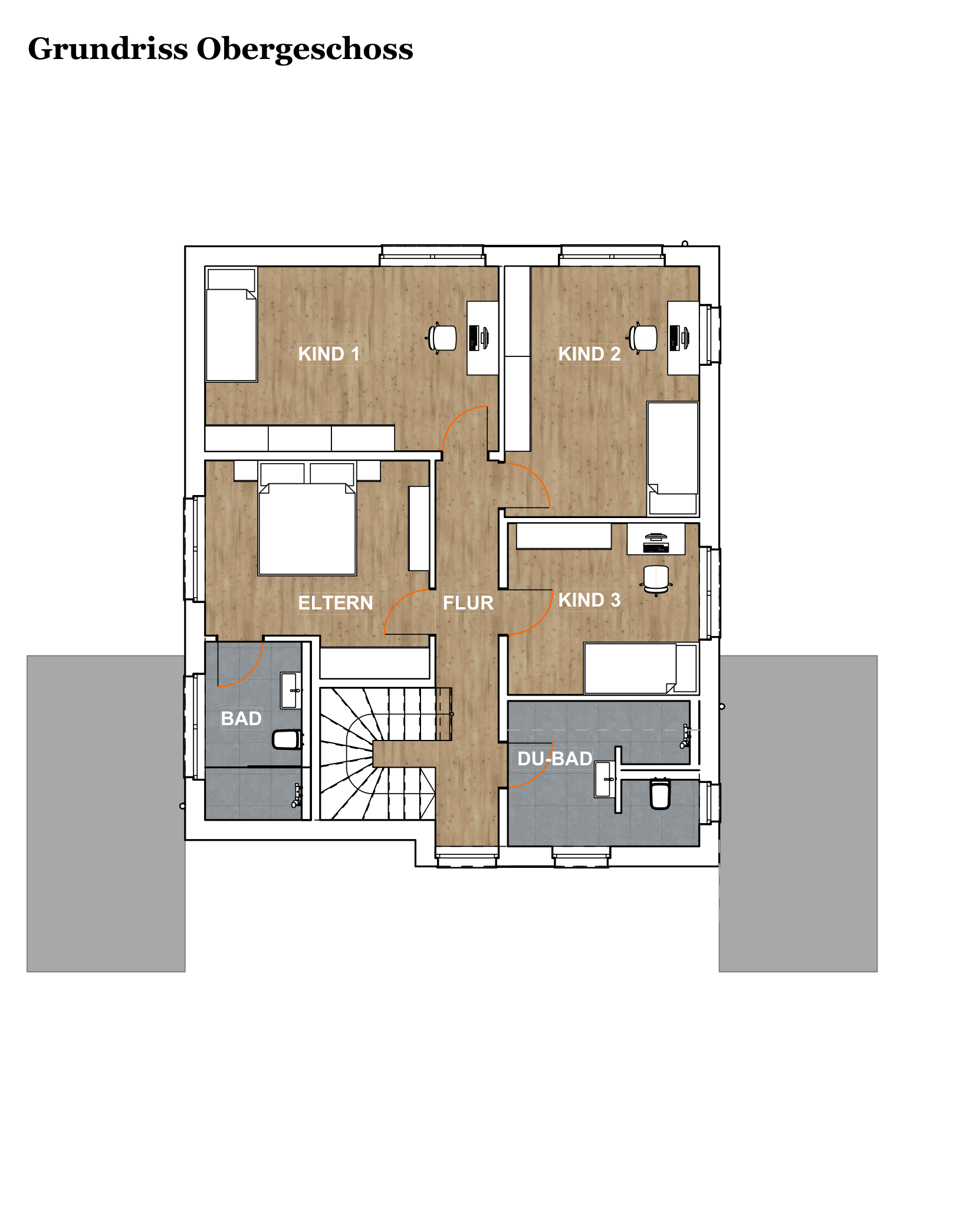 Haus 2 – Obergeschoss (ca. 91,32 m²)